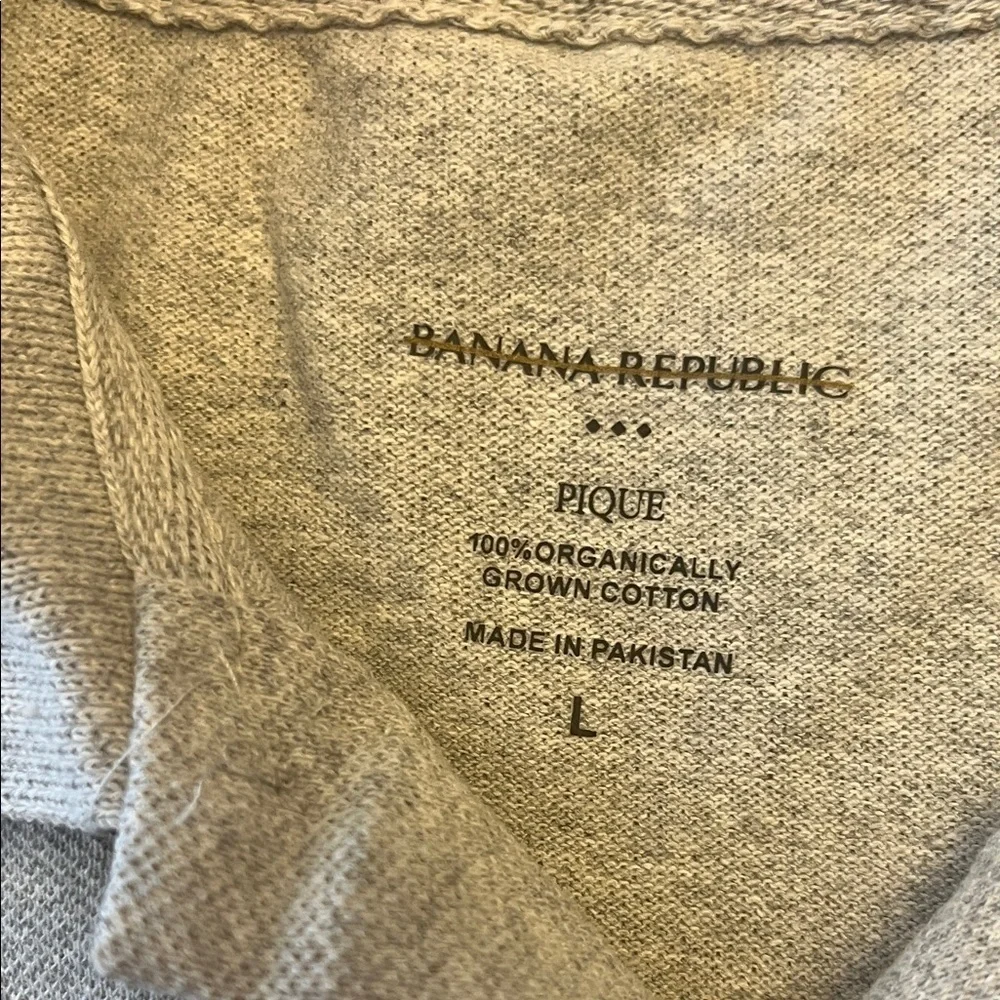 Banana Republic Light Gray Polo Shirt size L BRAND NEW